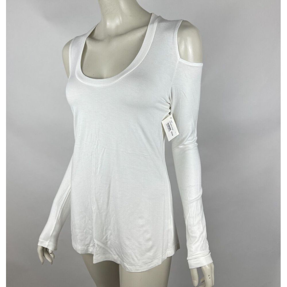 Jude Open Shoulder Top Women Xs Nwt $78 Long Sleeve Stretch Round Neck Tee Shirt — image 2 of 8